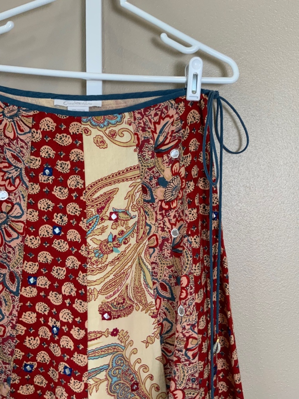 Charlotte Russe Vintage 2000's Paisley Bohemian Midi Skirt - Picture 5 of 16